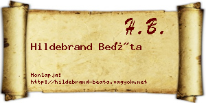 Hildebrand Beáta névjegykártya